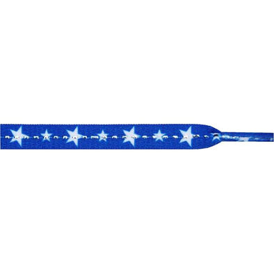 Stars Laces - White Stars on Royal Blue (1 Pair Pack) Shoelaces from Shoelaces Express