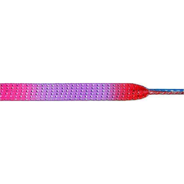 Wholesale Glitter Flat 3/8" - Rainbow (12 Pair Pack) Shoelaces from Shoelaces Express
