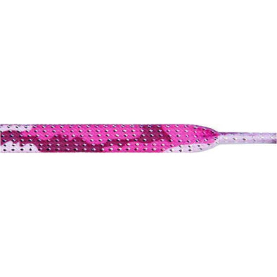 Wholesale Glitter Flat 3/8" - Pink Camouflage (12 Pair Pack) Shoelaces from Shoelaces Express
