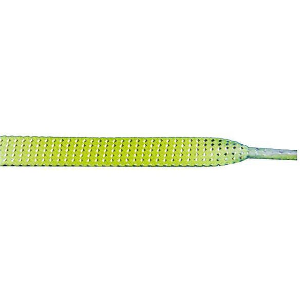 Glitter 3/8" Flat Laces - Lime Gradient (1 Pair Pack) Shoelaces from Shoelaces Express