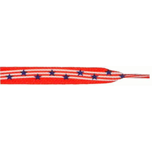Printed Flat 3/8" - Stars and Stripes (12 Pair Pack) Shoelaces from Shoelaces Express