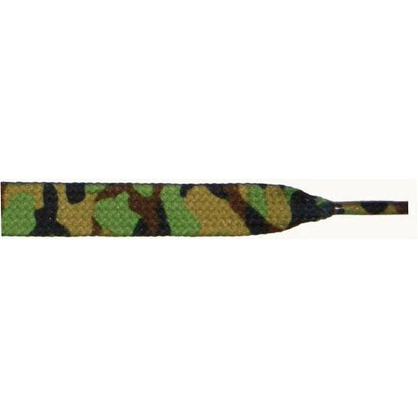 Printed 3/8" Flat Laces - Green Camouflage (12 Pair Pack) Shoelaces from Shoelaces Express