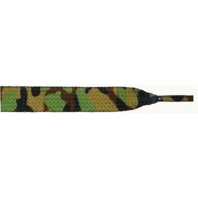 Wholesale Printed Flat 3/8" - Green Camouflage (12 Pair Pack) Shoelaces from Shoelaces Express