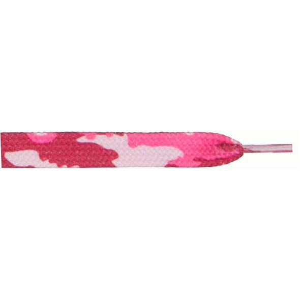 Printed 9/16" Flat Laces - Pink Camouflage (1 Pair Pack) Shoelaces from Shoelaces Express