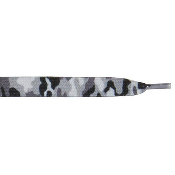 Printed 3/8" Flat Laces - Gray Camouflage (1 Pair Pack) Shoelaces from Shoelaces Express