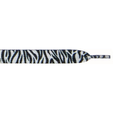 Printed 3/8" Flat Laces - Zebra (1 Pair Pack) Shoelaces from Shoelaces Express