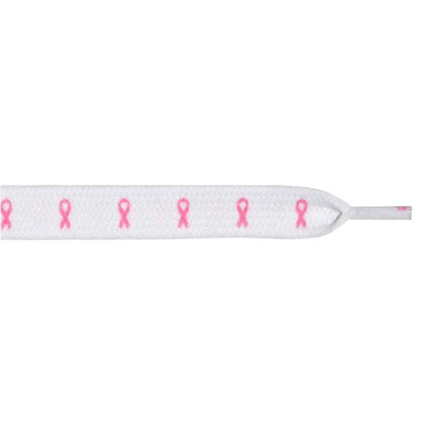 Wholesale Printed Flat 3/8" - Pink Ribbon (12 Pair Pack) Shoelaces from Shoelaces Express