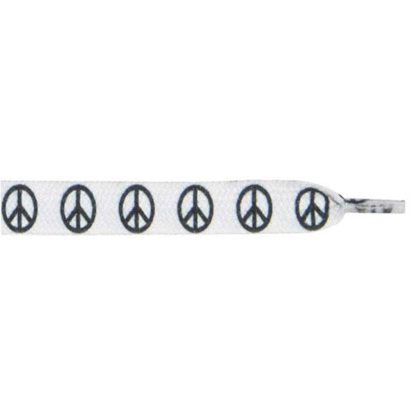 Wholesale Printed Flat 3/8" - Peace Sign (12 Pair Pack) Shoelaces from Shoelaces Express