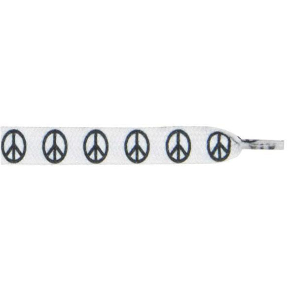 Wholesale Printed Flat 3/8" - Peace Sign (12 Pair Pack) Shoelaces from Shoelaces Express