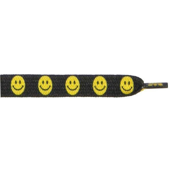 Wholesale Printed Flat 3/8" - Smiley Face (12 Pair Pack) Shoelaces from Shoelaces Express