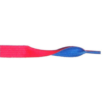 Printed Flat 3/8" - Hot Pink/Blue (12 Pair Pack) Shoelaces from Shoelaces Express