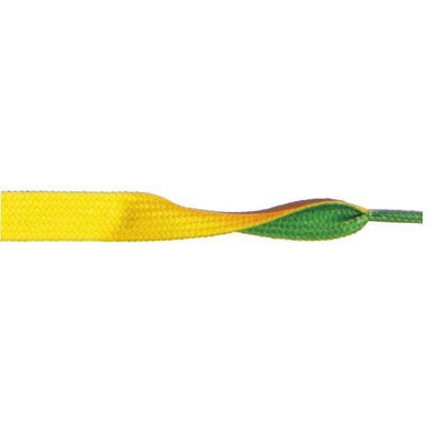 Printed Flat 3/8" - Yellow/Green (12 Pair Pack) Shoelaces from Shoelaces Express