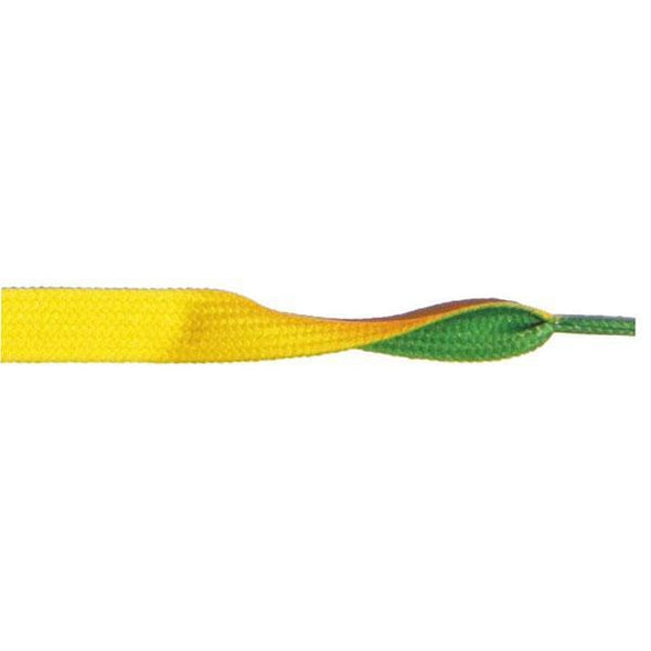 Printed 3/8" Flat Laces - Yellow/Green (1 Pair Pack) Shoelaces from Shoelaces Express