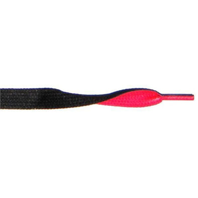 Wholesale Printed Flat 3/8" - Hot Pink/Black (12 Pair Pack) Shoelaces from Shoelaces Express