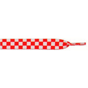 Wholesale Printed Flat 9/16" - White/Red Checker Large (12 Pair Pack) Shoelaces from Shoelaces Express