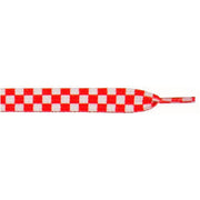 Printed Flat 9/16" - White/Red Checker Large (12 Pair Pack) Shoelaces from Shoelaces Express