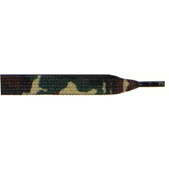 Printed 9/16" Flat Laces - Olive Camouflage (12 Pair Pack) Shoelaces from Shoelaces Express