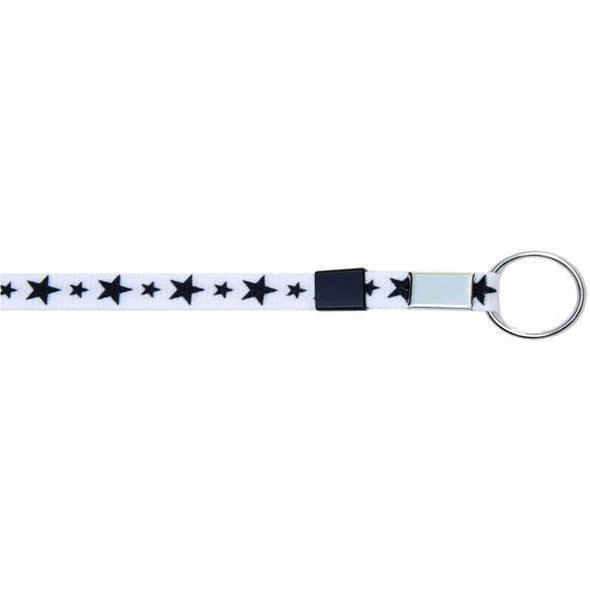 Wholesale Key Ring 3/8" - Black Stars (12 Pack) Shoelaces from Shoelaces Express