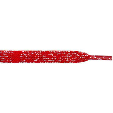 Metallic Flat 3/8" - Red/Silver (1 Pair Pack) Shoelaces from Shoelaces Express