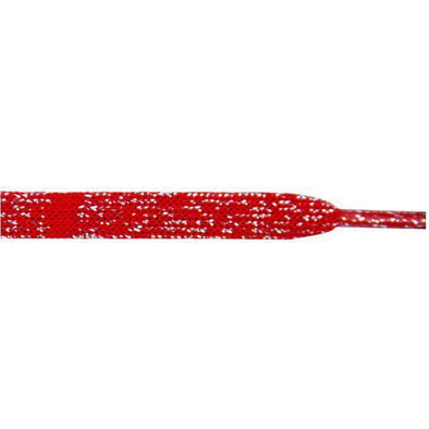 Wholesale Metallic Flat 3/8" - Red/Silver (12 Pair Pack) Shoelaces from Shoelaces Express