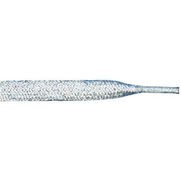 Wholesale Metallic Flat 3/8" - Silver (12 Pair Pack) Shoelaces from Shoelaces Express