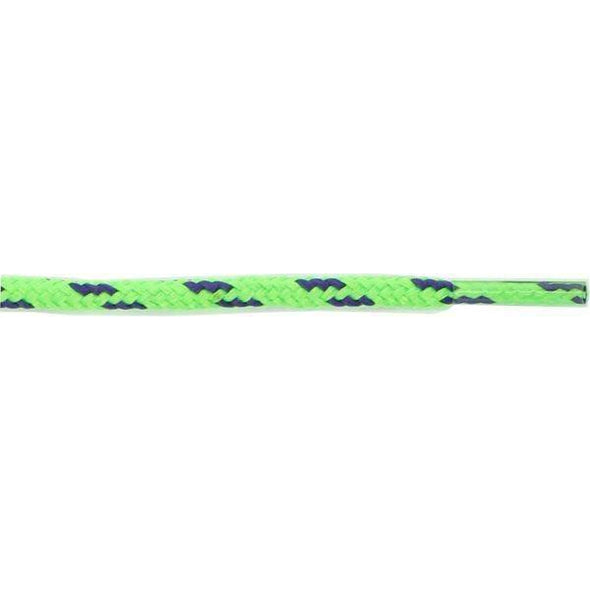 Round Dual Tone 3/16" - Neon Green/Navy (12 Pair Pack) Shoelaces from Shoelaces Express