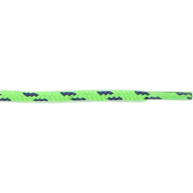 Wholesale Round Dual Tone 3/16" - Neon Green/Navy (12 Pair Pack) Shoelaces from Shoelaces Express