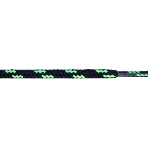 Round Dual Tone 3/16" - Black/Neon Green (12 Pair Pack) Shoelaces from Shoelaces Express