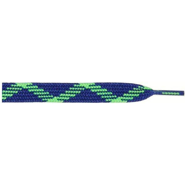 Wholesale Thick Dual Tone Flat 9/16" - Royal Blue/Neon Green (12 Pair Pack) Shoelaces from Shoelaces Express