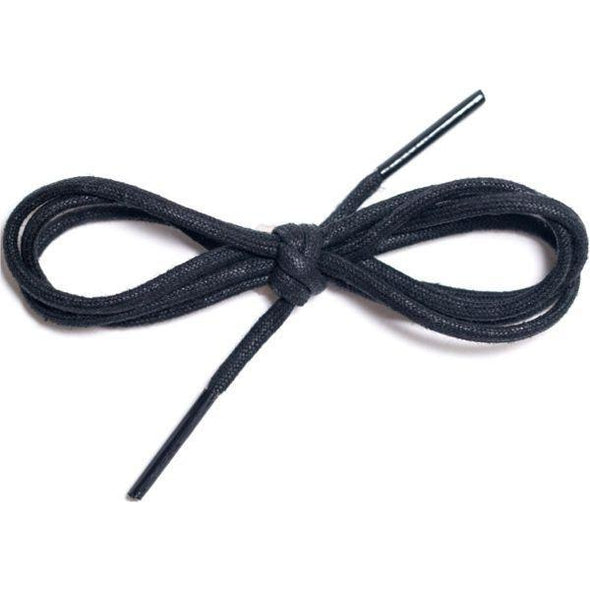 Waxed Cotton Dress Round 1/8" - Black (12 Pair Pack) Shoelaces from Shoelaces Express