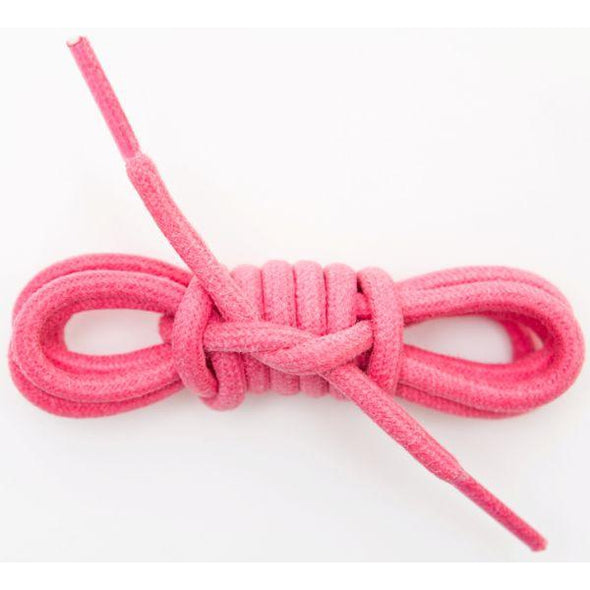 Waxed Cotton Round Laces Custom Length with Tip - Pink (1 Pair Pack) Shoelaces from Shoelaces Express