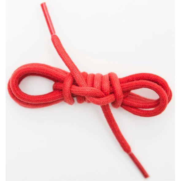 Waxed Cotton Round Laces Custom Length with Tip - Red (1 Pair Pack) Shoelaces from Shoelaces Express