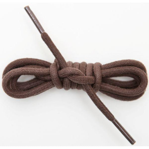 Waxed Cotton Round Laces Custom Length with Tip - Brown (1 Pair Pack) Shoelaces from Shoelaces Express