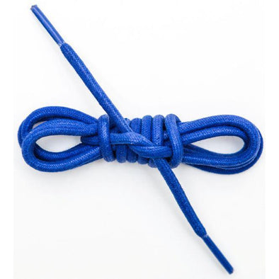 Waxed Cotton Round Laces Custom Length with Tip - Royal Blue (1 Pair Pack) Shoelaces from Shoelaces Express