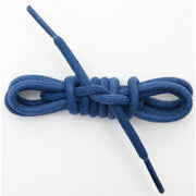 Waxed Cotton Round Laces Custom Length with Tip - Navy (1 Pair Pack) Shoelaces from Shoelaces Express