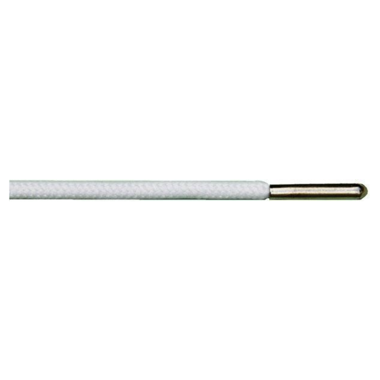 Round White Laces with Silver Metal Tip (1 Pair Pack) Shoelaces from Shoelaces Express